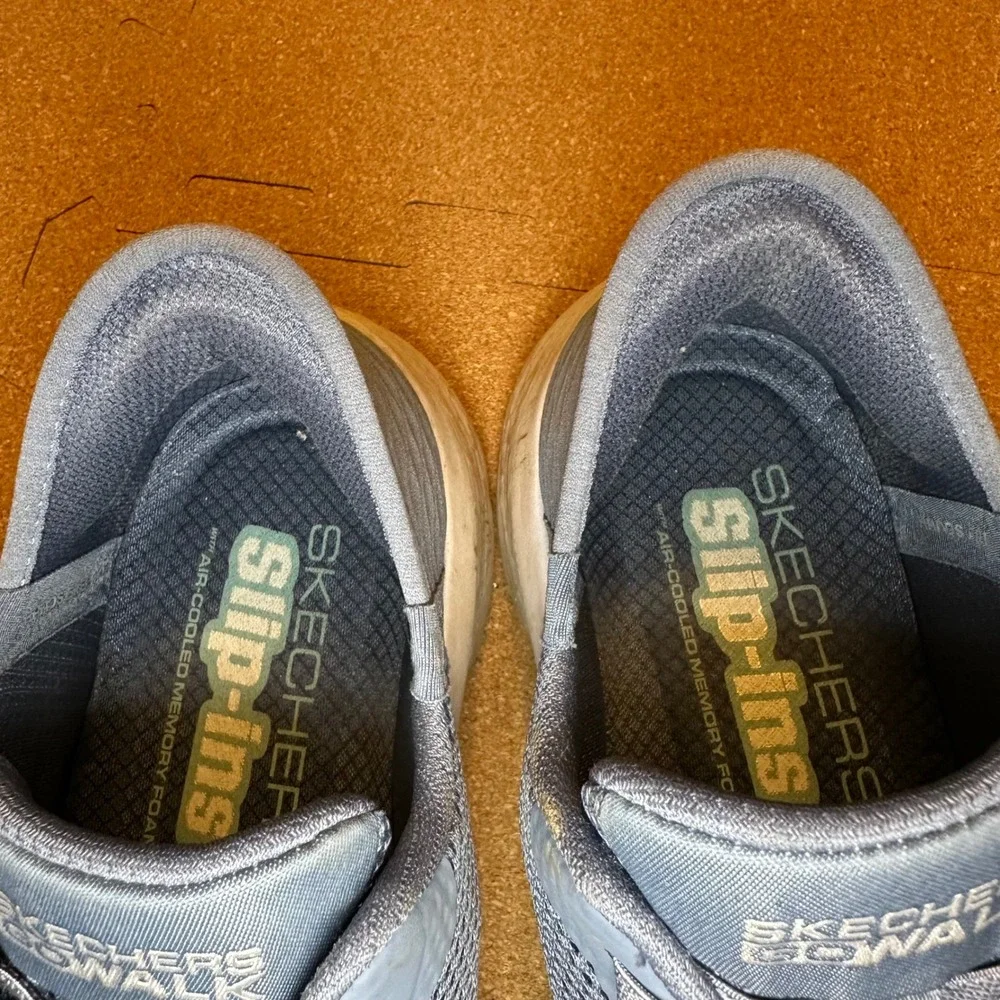 Skechers GoWalk Slip-Ins Women 6.5 Blue Walking Shoe Sneaker 124836 Mesh Comfort